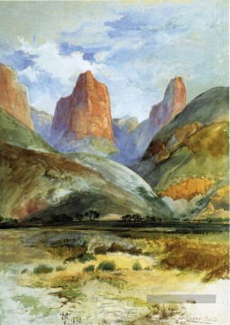  Moran Peintre - Colburns Butte Sud Utah Rocheuses école Thomas Moran aquarelle